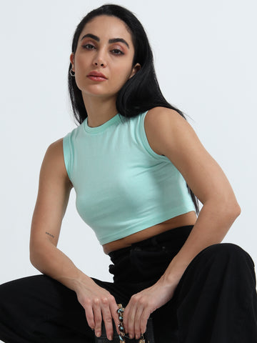 Washed Womens Vest (Lt Green)