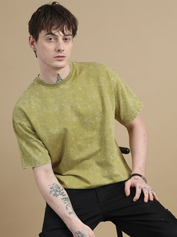 Acid wash tshirt (Lt Olive)