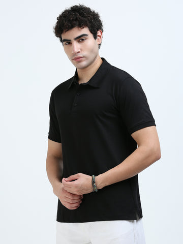 Minimal classic polo T-shirt - Black