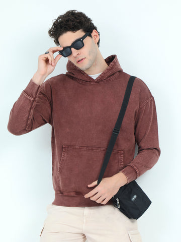 Oversize Acidwash Hoodies -LUX ED1 ( Brown )