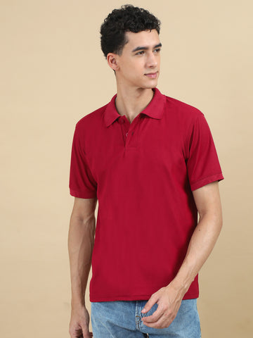Mars Dry Fit Men's Polo T-Shirt (Reddish Maroon)
