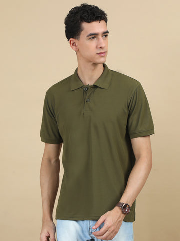 Mars Dry Fit Men's Polo T-Shirt (Olive)