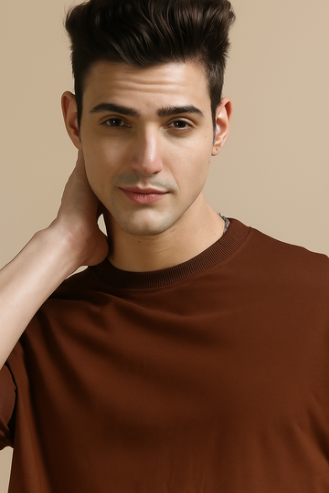240 GSM OVERSIZE T SHIRT C-86 Chocolate Brown