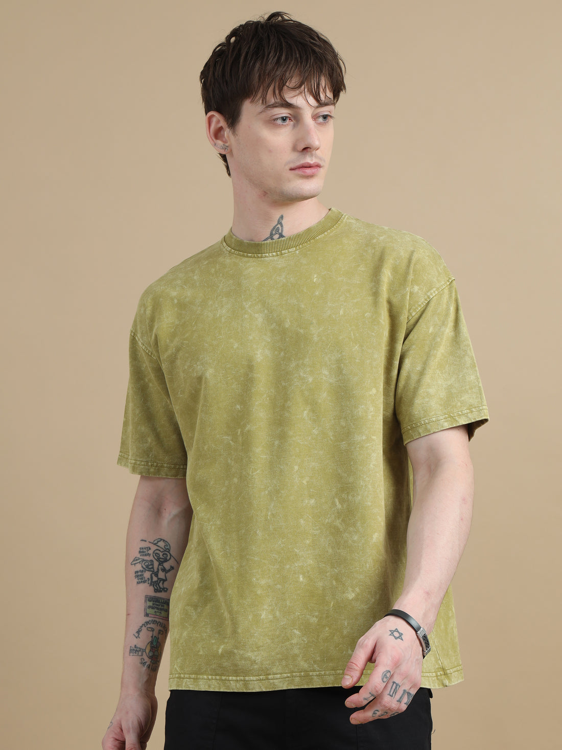 Acid wash tshirt (Lt Olive)