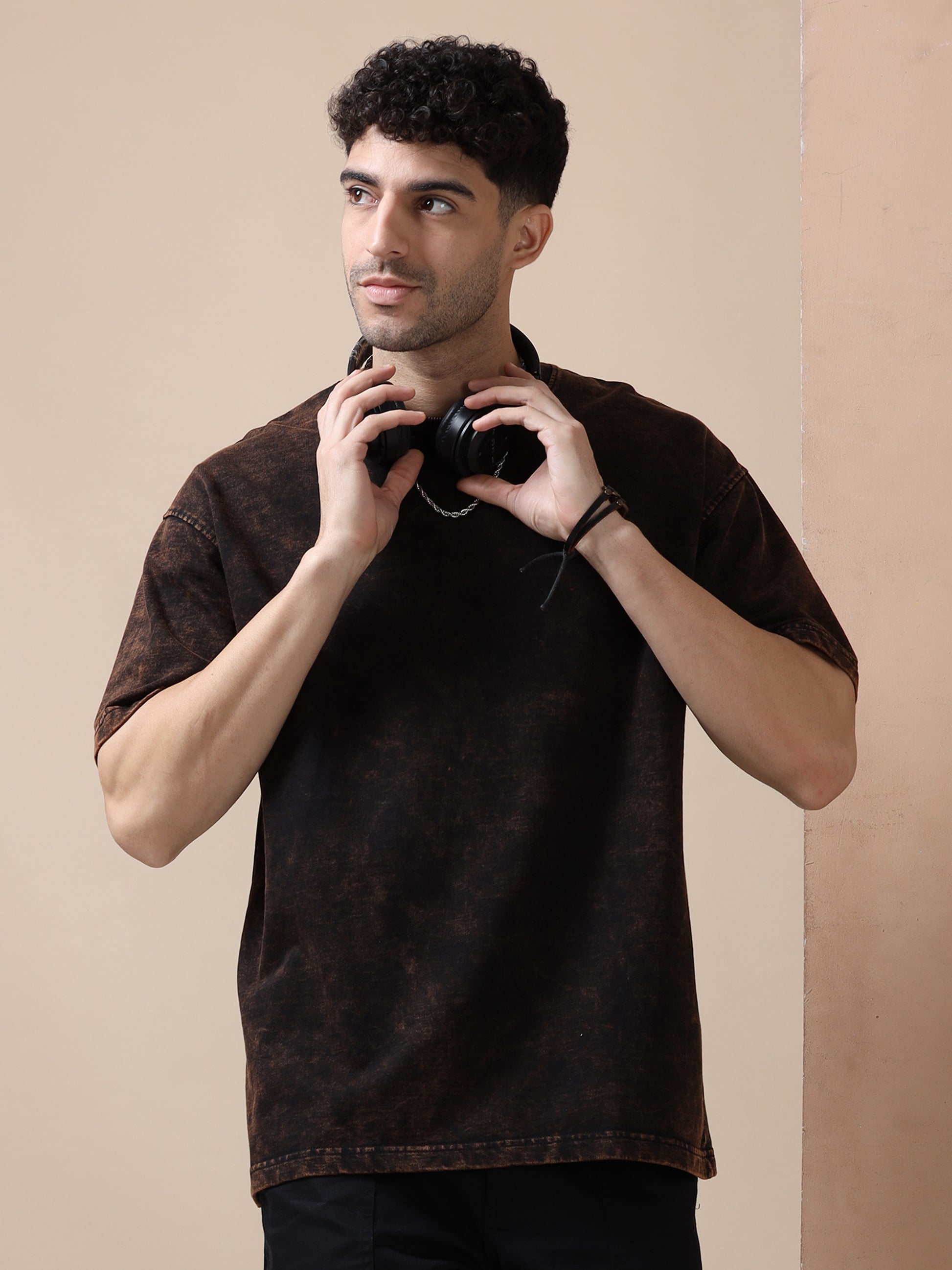 Black Color Acid Wash T-Shirt - Stylish & Unique | Pasolid