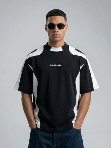 Cut & Sew Black and white  Oversized T-Shirt