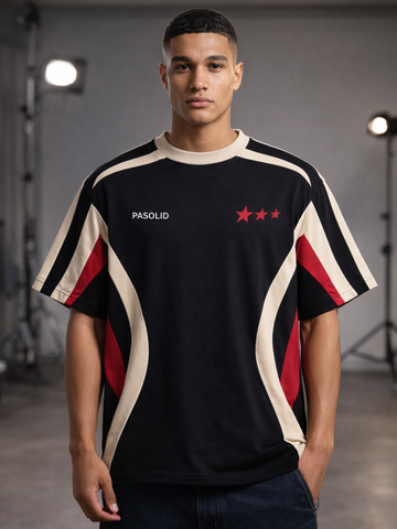 Cut & Sew Panel Oversized Tee – Mono Racing