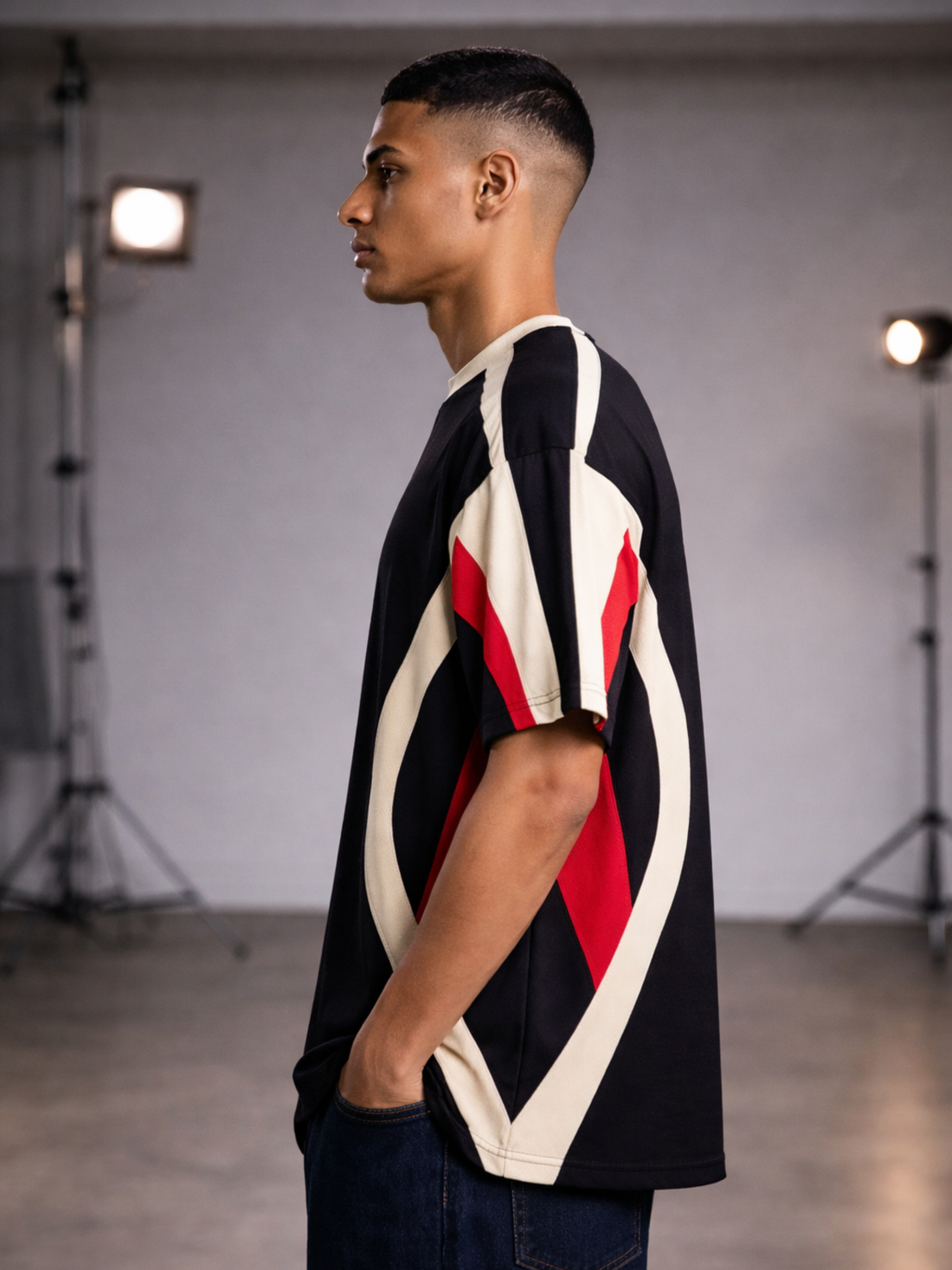 Cut & Sew Panel Oversized Tee – Mono Racing