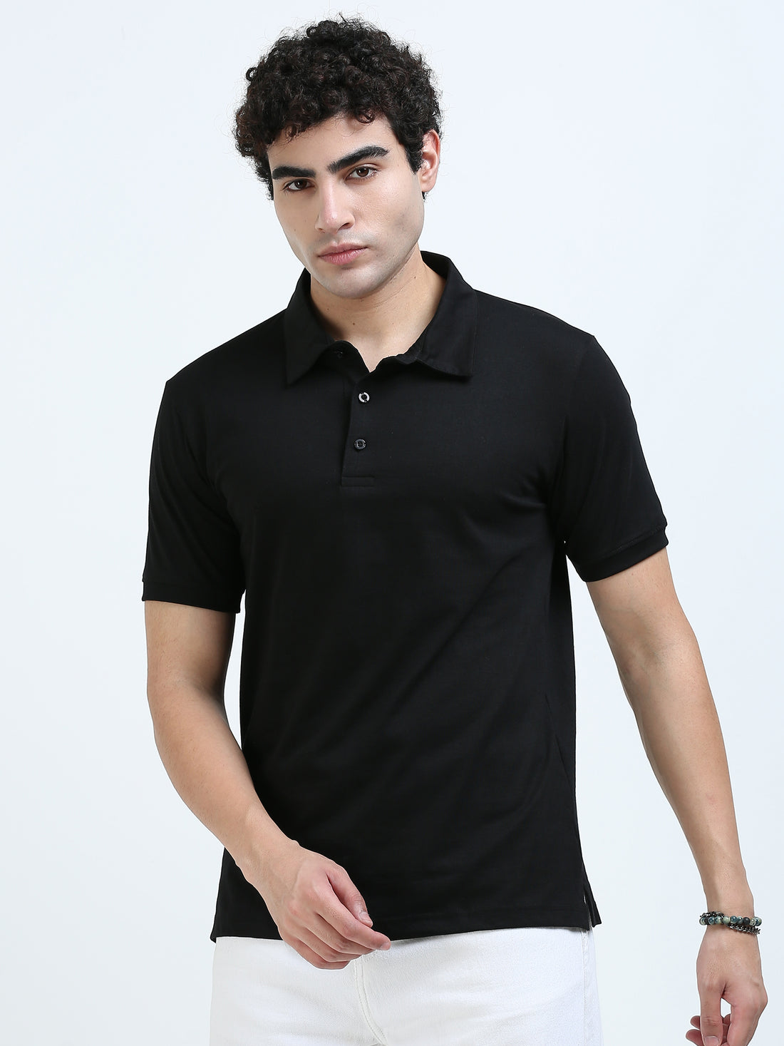 Minimal classic polo T-shirt - Black