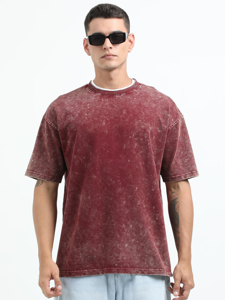 Black Color Acid Wash T-Shirt - Stylish & Unique | Pasolid