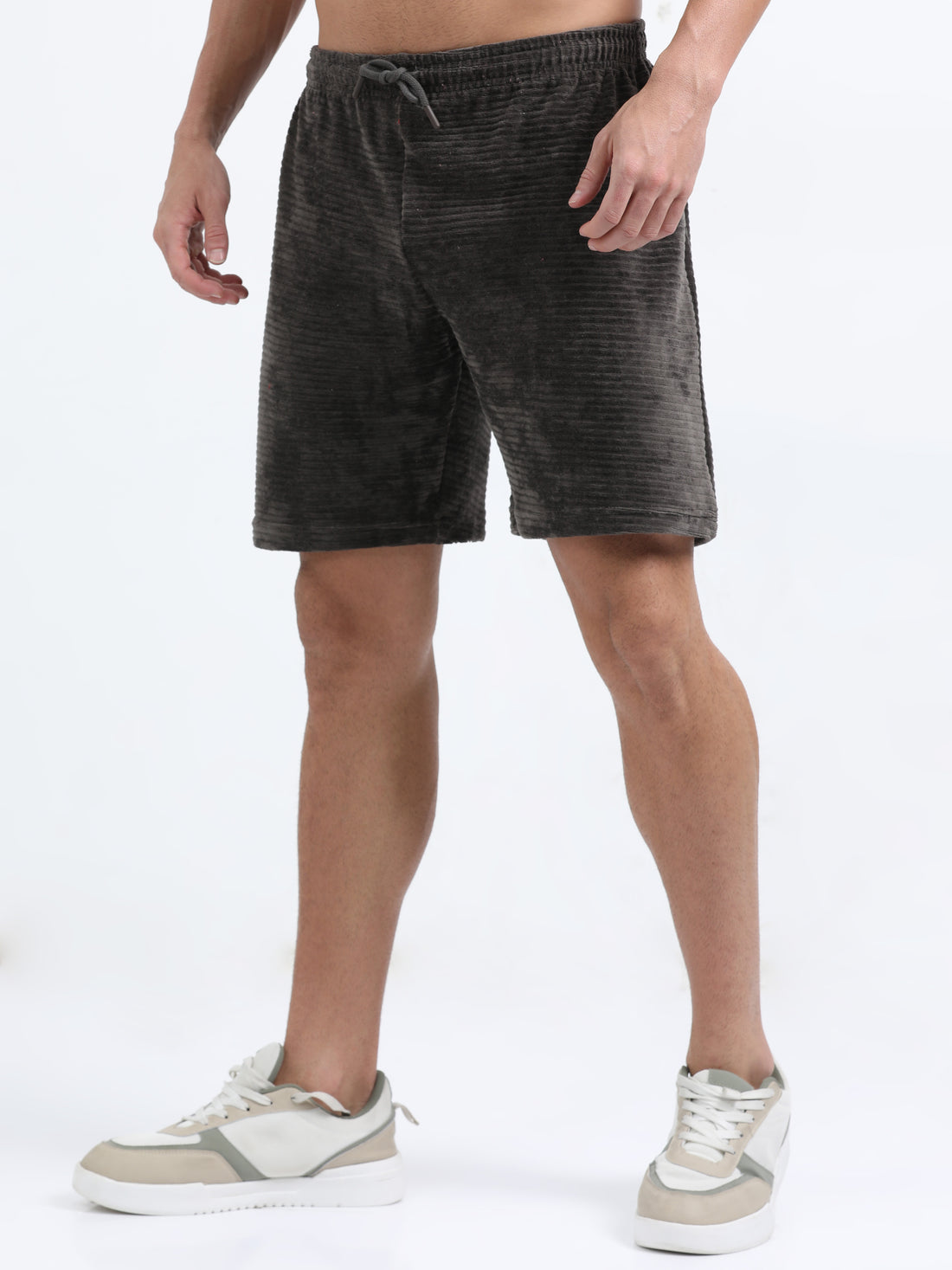 Spongy Gangue Relaxed Fit Shorts ( Grey Milange )