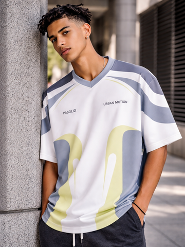 Pasolid Urban Drift Oversized V-Neck T-Shirt