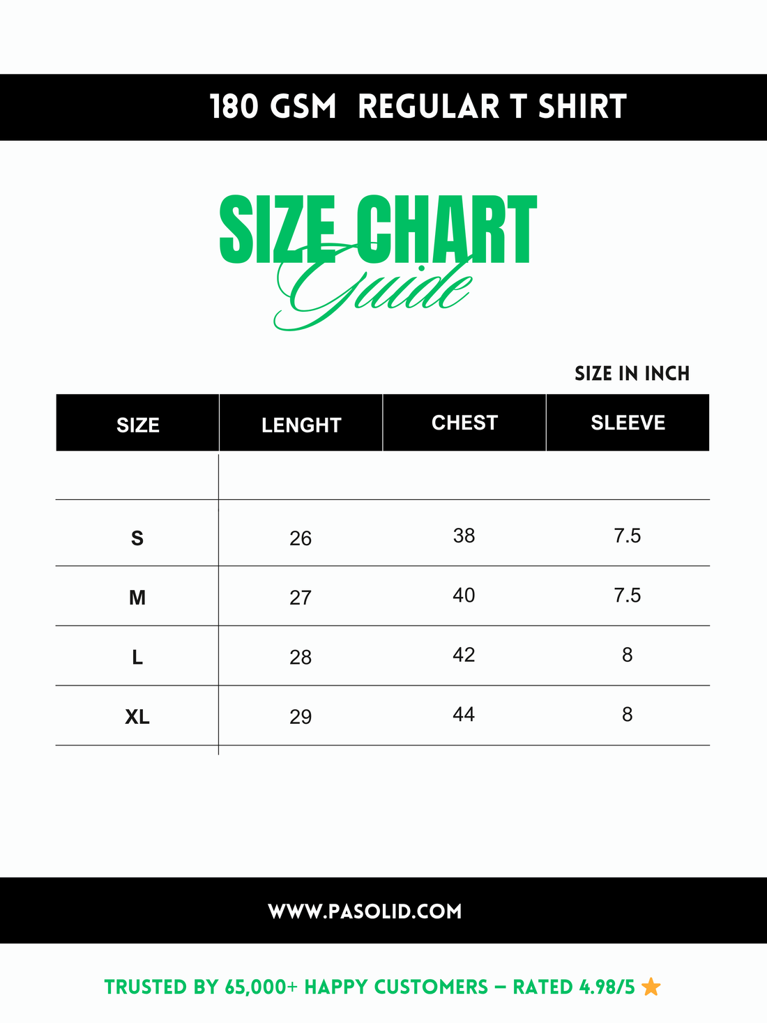 180 GSM REGULAR TSHIRT - Black