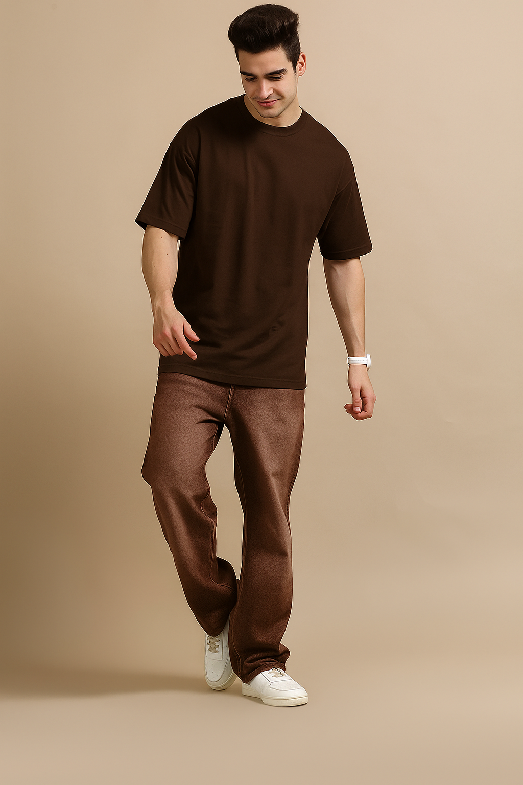 240 GSM OVERSIZE T SHIRT C-86 Chocolate Brown
